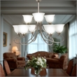 Yosemite Home Decor Ribbon Falls 9-Light Glass Chandelier in Nickel/White