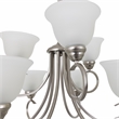 Yosemite Home Decor Ribbon Falls 9-Light Glass Chandelier in Nickel/White