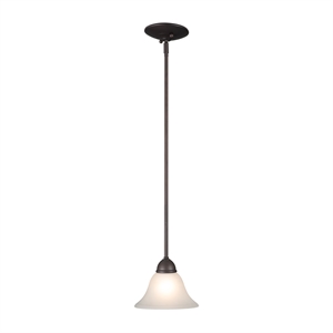 Yosemite Home Decor Vernal Falls 1-Light Metal Mini Pendant in Bronze/White