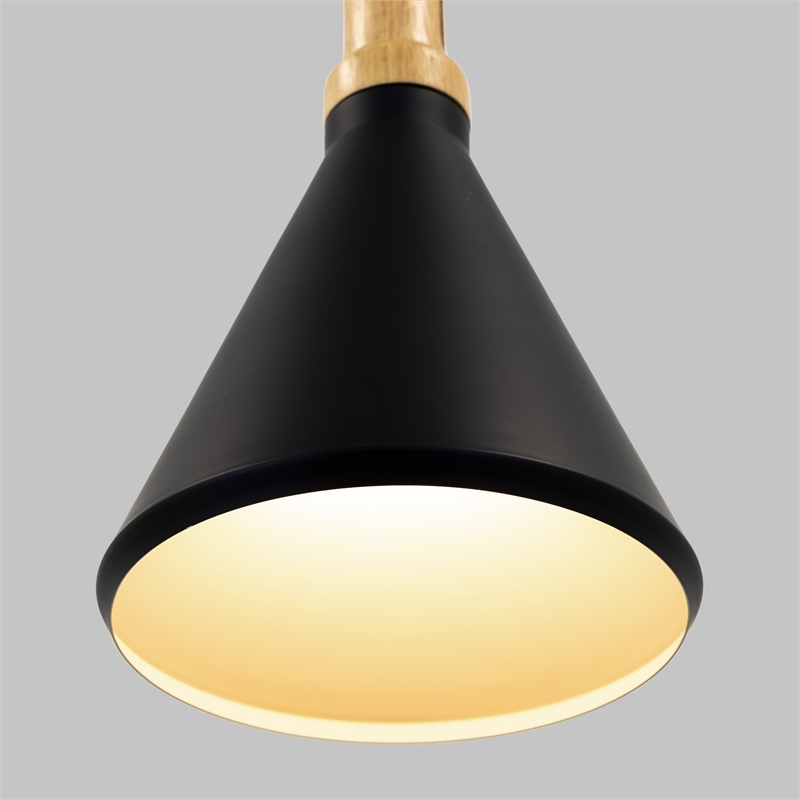 Yosemite Home Decor Noir 1-Light Transitional Aluminum Pendant in Black