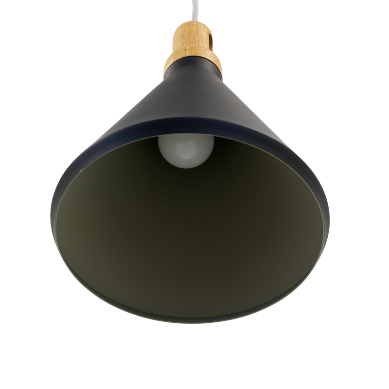 Yosemite Home Decor Noir 1-Light Transitional Aluminum Pendant in Black