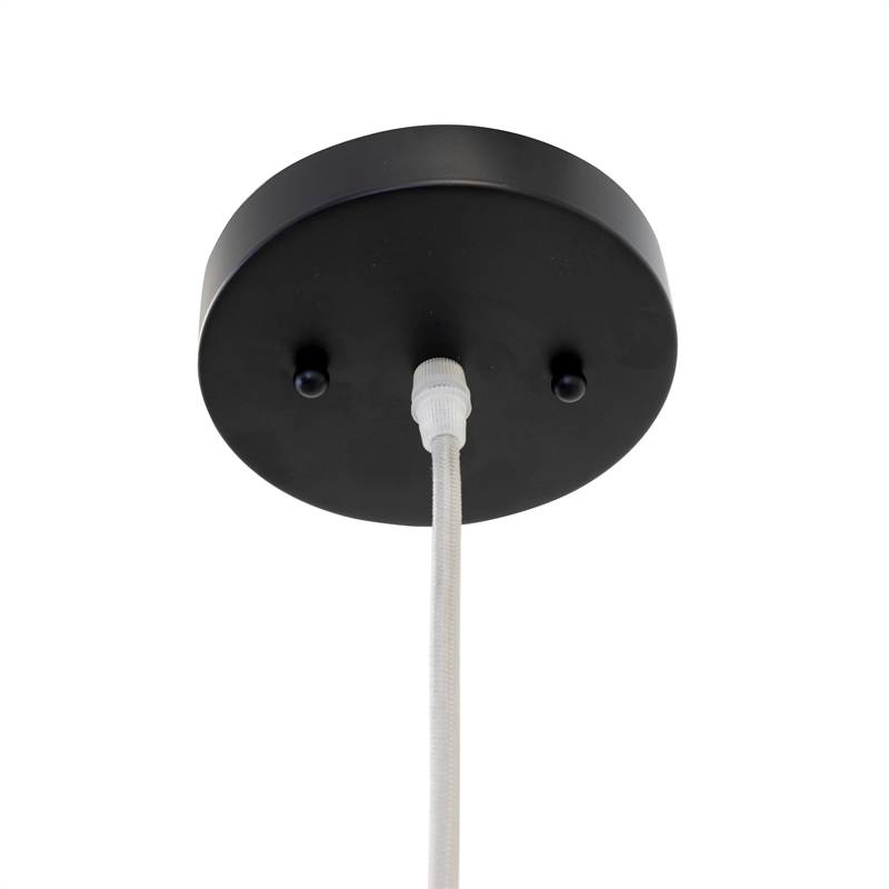 Yosemite Home Decor Noir 1-Light Transitional Aluminum Pendant in Black