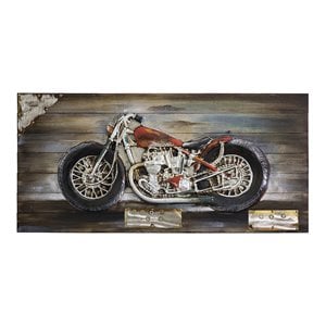 Yosemite Home Decor &quotBike Passion II&quot Wood Wall Art in Multi-Color