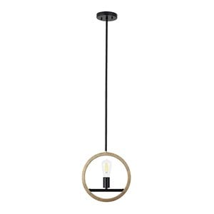 Yosemite Home Decor Unique Designs Paradoxical 1-Light Metal Pendant in Black