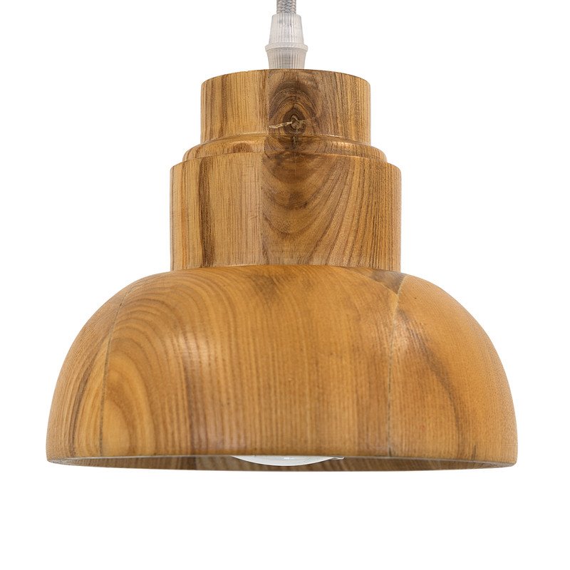Yosemite Home Decor 1-Light Center Bowl Transitional Wood Pendant in Brown