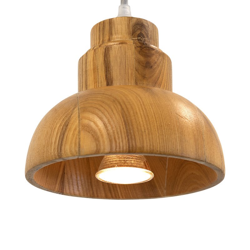 Yosemite Home Decor 1-Light Center Bowl Transitional Wood Pendant in Brown