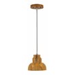 Yosemite Home Decor 1-Light Center Bowl Transitional Wood Pendant in Brown