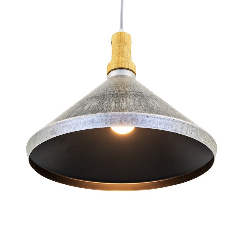 Yosemite Home Decor Gris Plateado 1-Light Aluminum Pendant in Silver