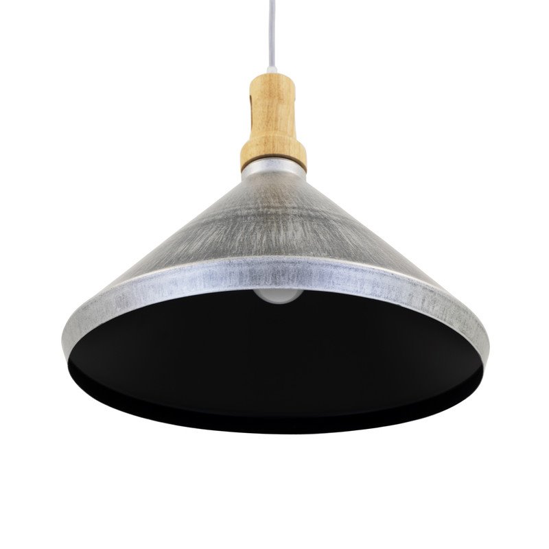 Yosemite Home Decor Gris Plateado 1-Light Aluminum Pendant in Silver