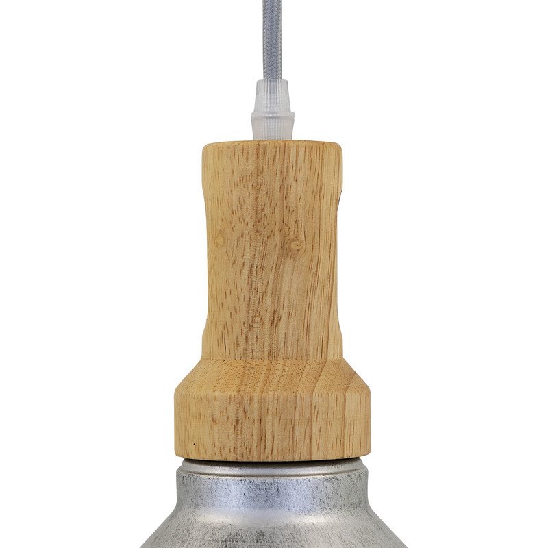Yosemite Home Decor Gris Plateado 1-Light Aluminum Pendant in Silver