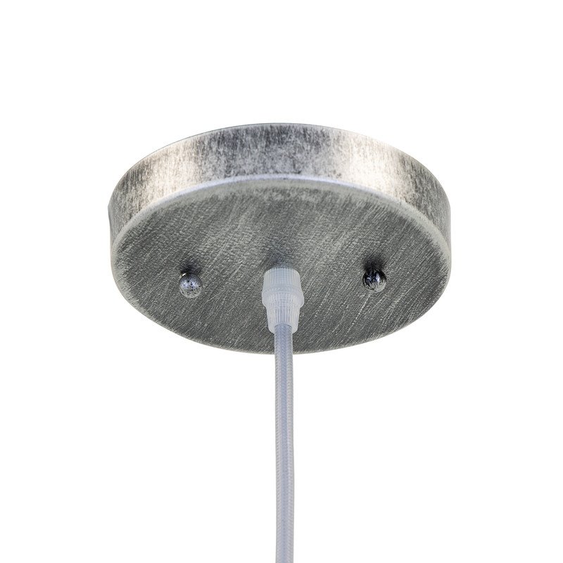 Yosemite Home Decor Gris Plateado 1-Light Aluminum Pendant in Silver