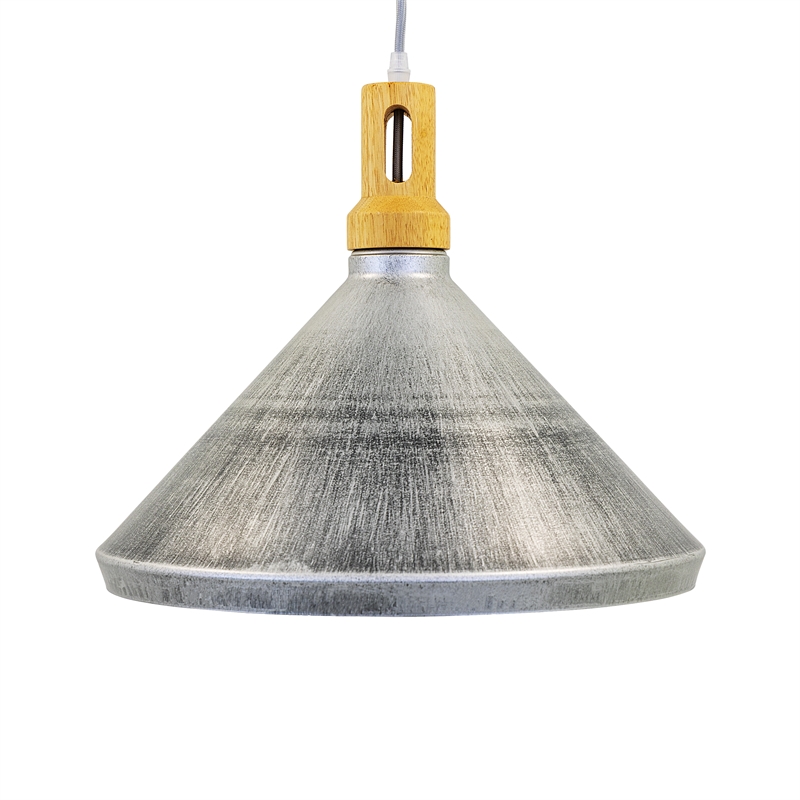 Yosemite Home Decor Gris Plateado 1-Light Aluminum Pendant in Silver