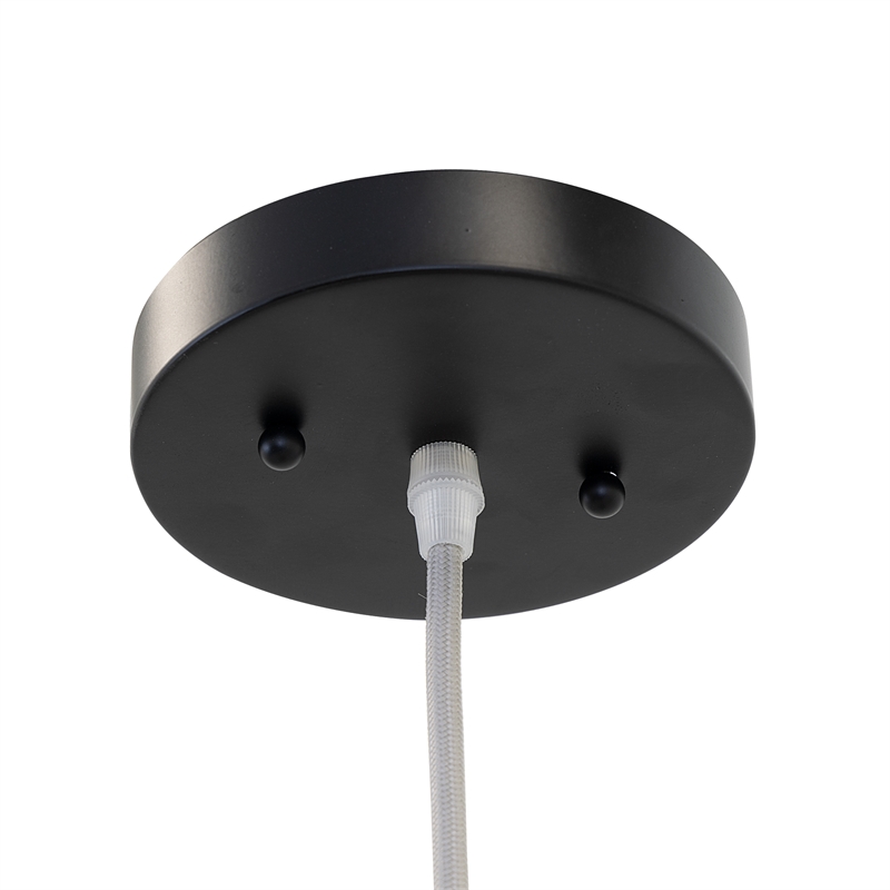 Yosemite Home Decor Noir 1-Light Transitional Aluminum Pendant in Black
