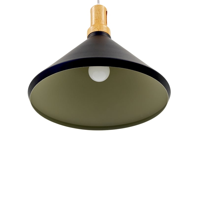 Yosemite Home Decor Noir 1-Light Transitional Aluminum Pendant in Black