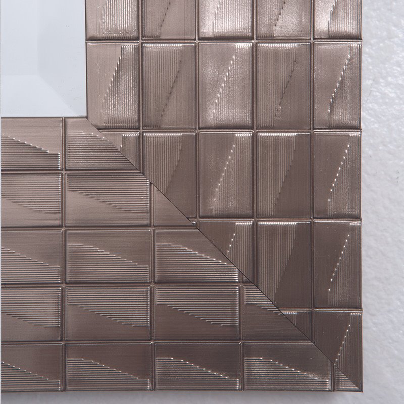 Yosemite Home Decor Medium Rectangle Beveled Glass Resin Mirror in Champaign