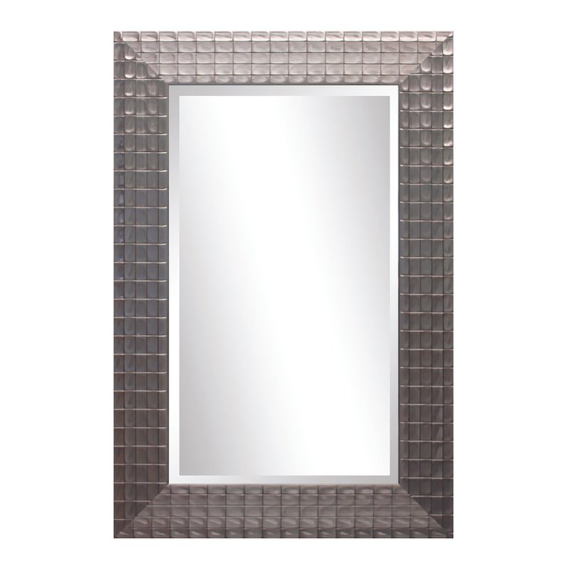 Yosemite Home Decor Medium Rectangle Beveled Glass Resin Mirror in Champaign
