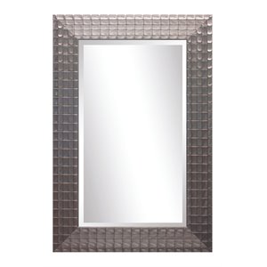 Yosemite Home Decor Medium Rectangle Beveled Glass Resin Mirror in Champaign