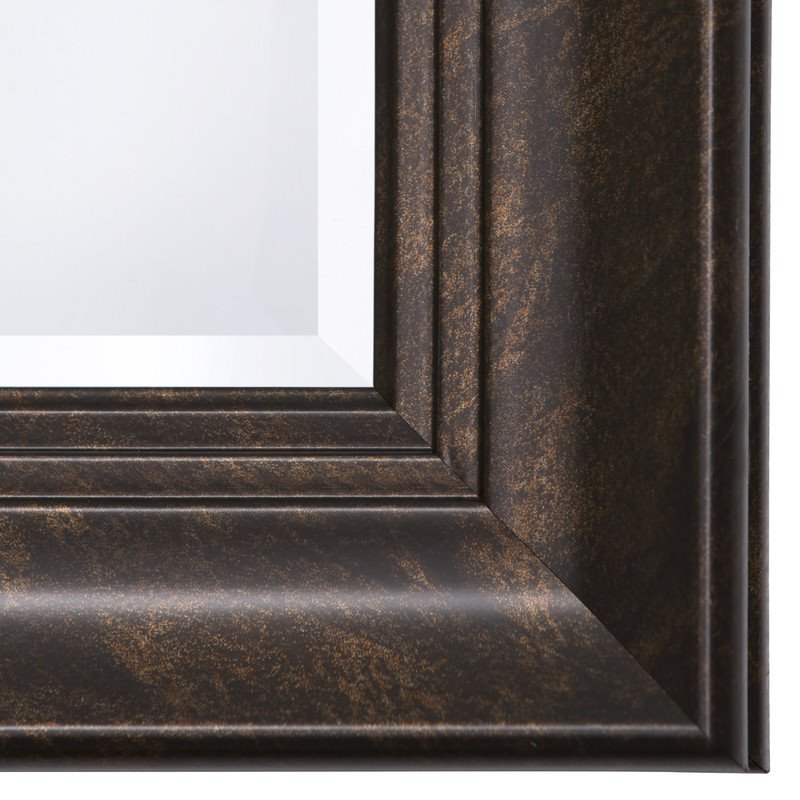 Yosemite Home Decor Large Rectangle Beveled Glass Resin Casual Mirror in Bronze