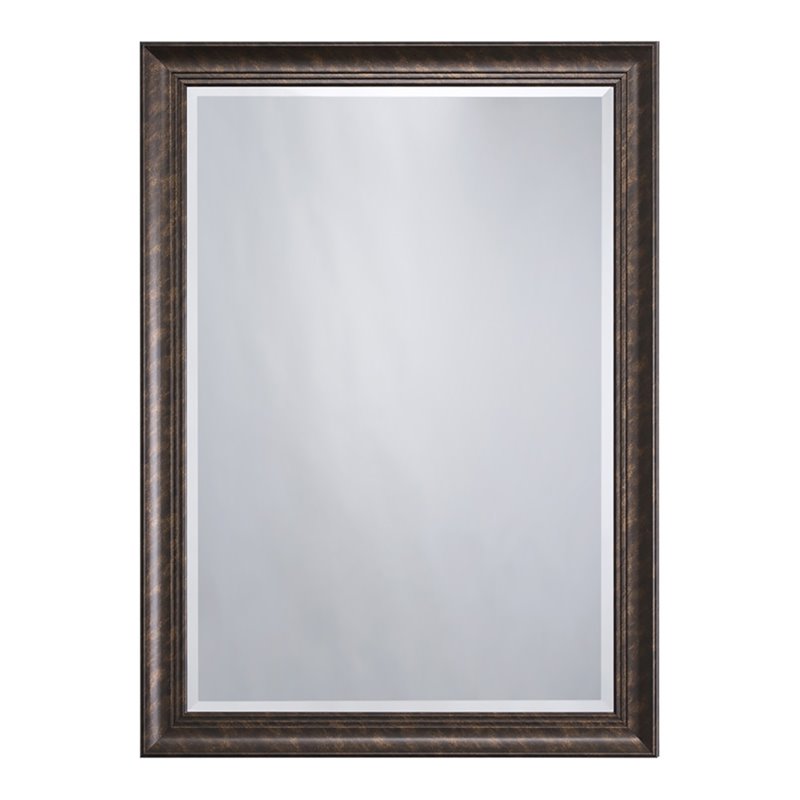 Yosemite Home Decor Large Rectangle Beveled Glass Resin Casual Mirror in Bronze