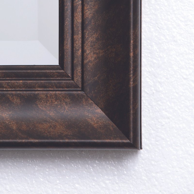 Yosemite Home Decor Medium Rectangle Beveled Glass Resin Casual Mirror in Bronze