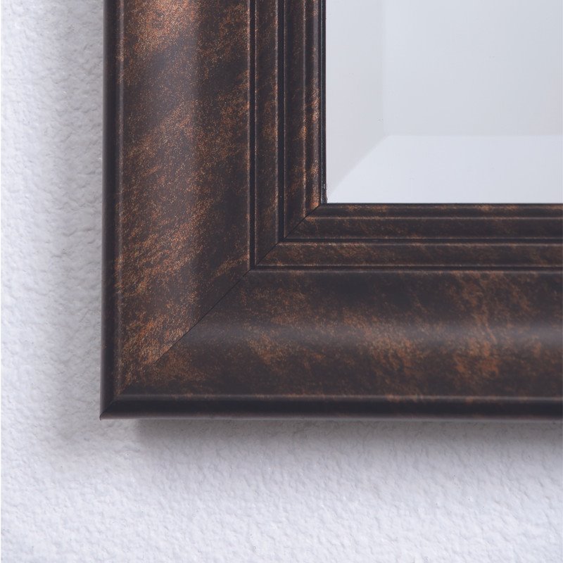 Yosemite Home Decor Medium Rectangle Beveled Glass Resin Casual Mirror in Bronze