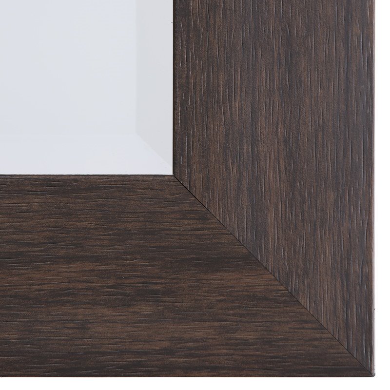 Yosemite Home Decor Medium Rectangle Glass Resin Casual Mirror in Espresso