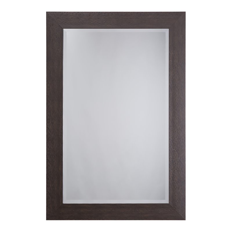 Yosemite Home Decor Medium Rectangle Glass Resin Casual Mirror in Espresso