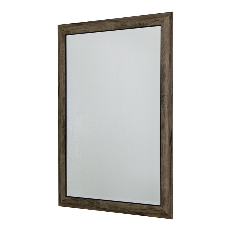 Yosemite Home Decor Large Rectangle Traditional Wood Casual Mirror in Gray/Black