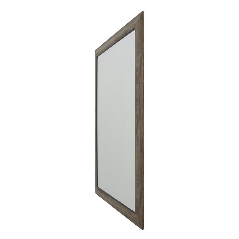 Yosemite Home Decor Large Rectangle Traditional Wood Casual Mirror in Gray/Black