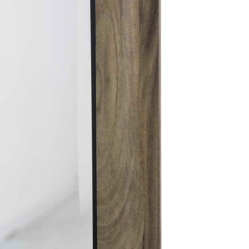 Yosemite Home Decor Large Rectangle Traditional Wood Casual Mirror in Gray/Black