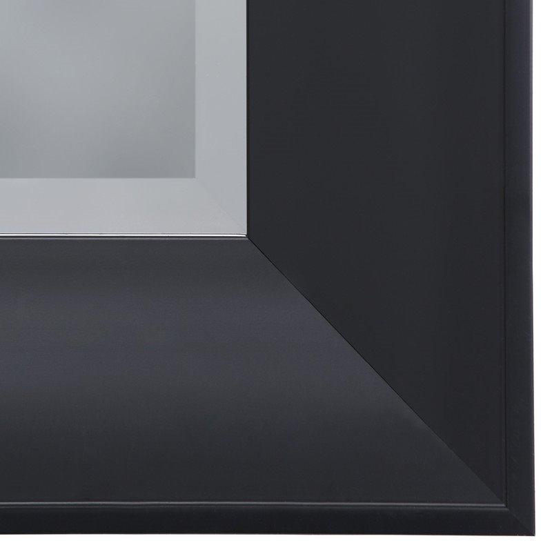 Yosemite Home Decor Medium Rectangle Beveled Glass Resin Casual Mirror in Black