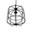 Yosemite Home Decor Hakissa 1-Light Transitional Metal Pendant in Black