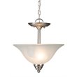 Yosemite Home Decor Ribbon Falls 2-Light Glass Pendant in Nickel