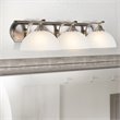 Yosemite Home Decor Glacier Point 3-Light Glass Vanity Light in Nickel