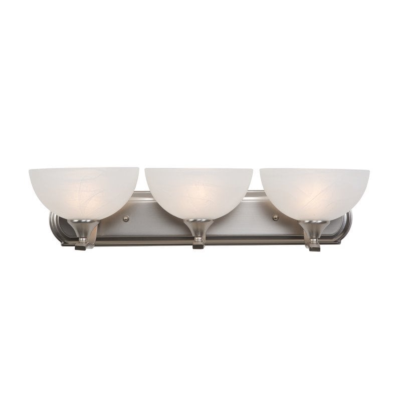 Yosemite Home Decor Glacier Point 3-Light Glass Vanity Light in Nickel