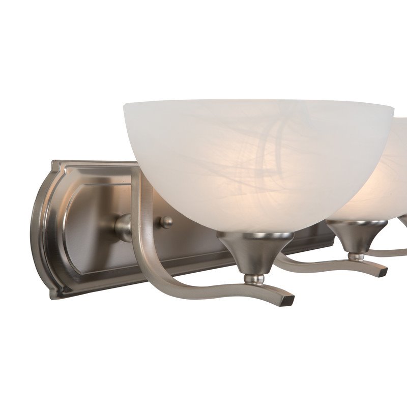 Yosemite Home Decor Glacier Point 3-Light Glass Vanity Light in Nickel