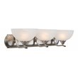 Yosemite Home Decor Glacier Point 3-Light Glass Vanity Light in Nickel