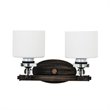 Yosemite Home Decor Mitchell Peak 2-Light Glass Vanity Light in Bronze