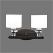 Yosemite Home Decor Mitchell Peak 2-Light Glass Vanity Light in Bronze
