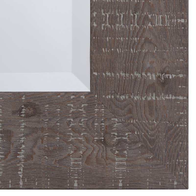 Yosemite Home Decor Traditional Resin/Wood Mirror in Brown Texture