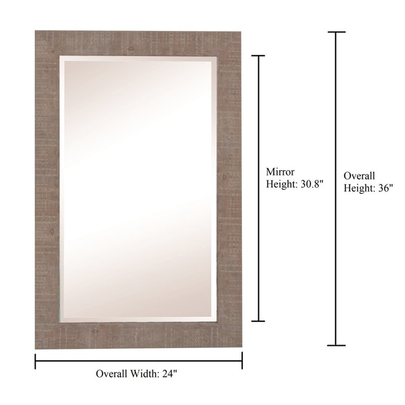 Yosemite Home Decor Traditional Resin/Wood Mirror in Brown Texture