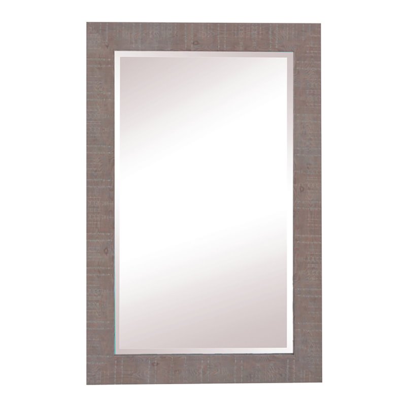 Yosemite Home Decor Traditional Resin/Wood Mirror in Brown Texture