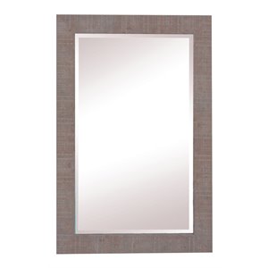 Yosemite Home Decor Traditional Resin/Wood Mirror in Brown Texture
