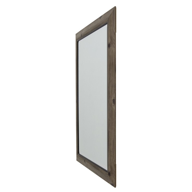 Yosemite Home Decor Medium Rectangle Beveled Glass Wood Casual Mirror in Gray