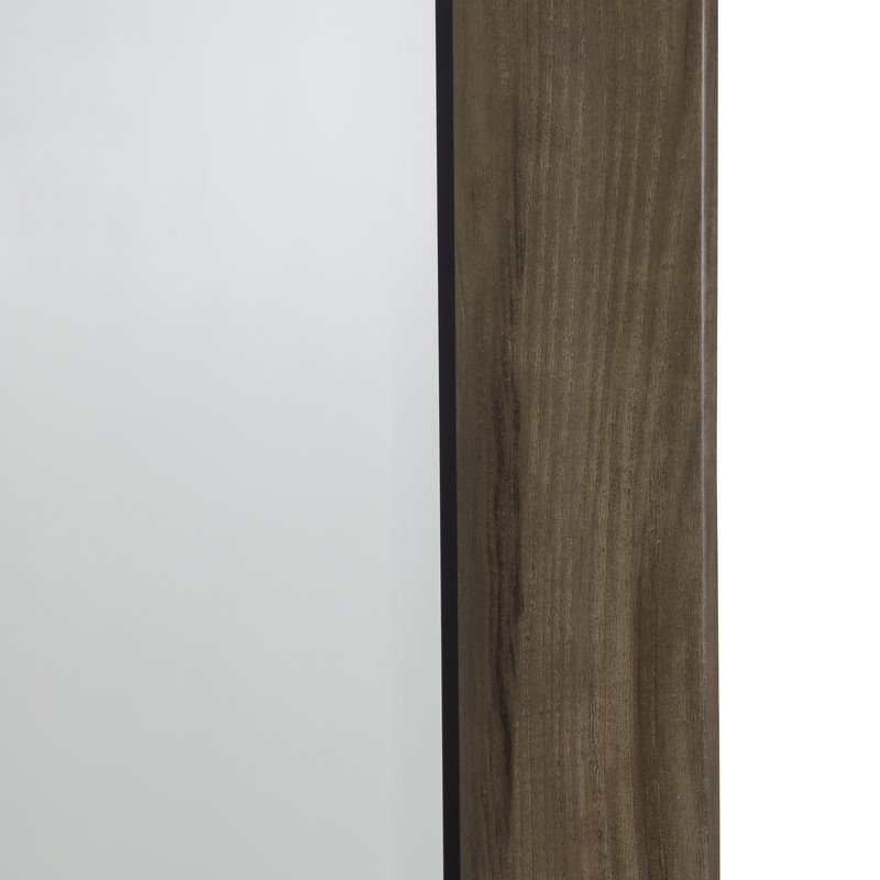 Yosemite Home Decor Medium Rectangle Beveled Glass Wood Casual Mirror in Gray