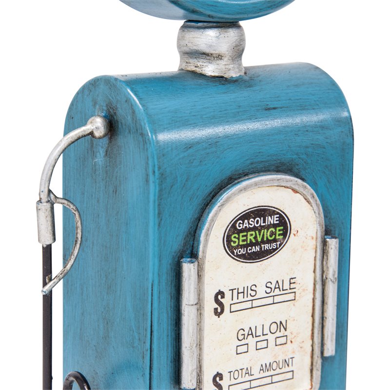 Yosemite Home Decor Route 66 Transitional Metal Table Top Clock in Blue