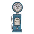 Yosemite Home Decor Route 66 Transitional Metal Table Top Clock in Blue