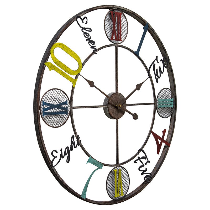 Yosemite Home Decor Whimsical Design Metal Wall Clock in Multi-Color