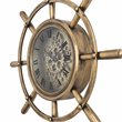 Yosemite Home Decor Modern Metal Ship's Wheel Wall Clock in Gold