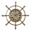 Yosemite Home Decor Modern Metal Ship's Wheel Wall Clock in Gold